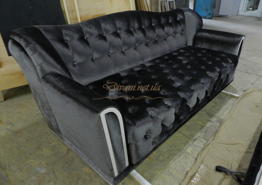 классически темный диван на заказ в офис