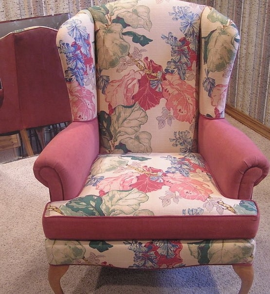 вельветовое кресло честер с цветами