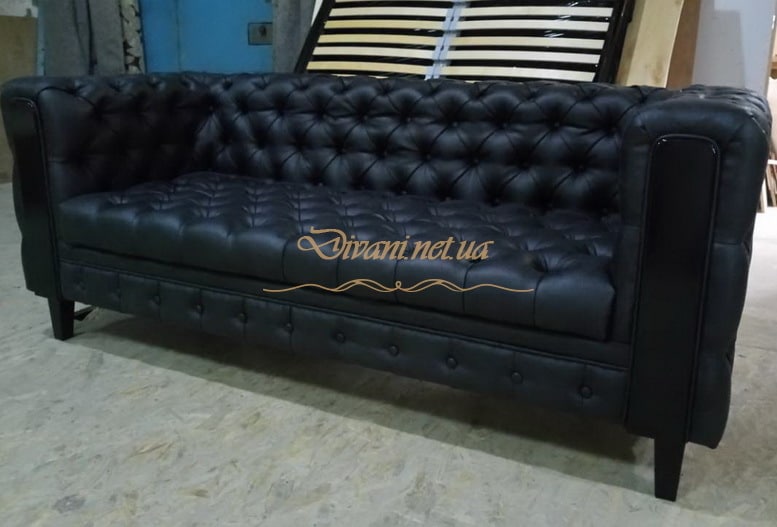 синий авторский диван в стиле честер Харьков