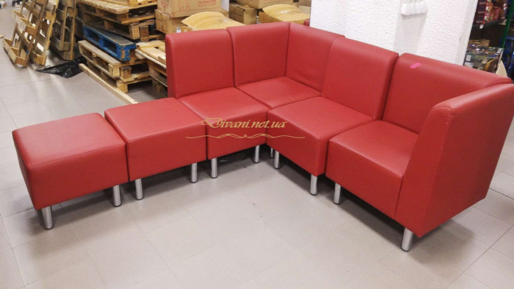 модульный красный офисный диван на заказ