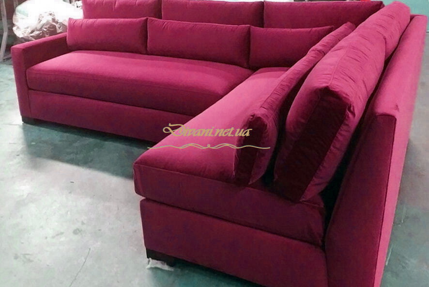 красный угловой диван для гостиницы на заказ