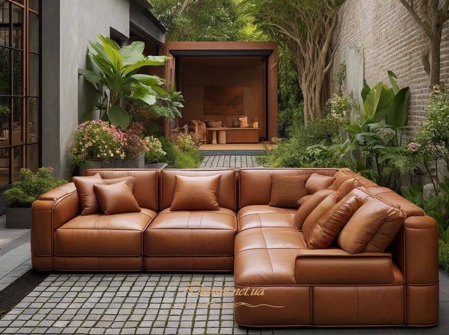 угловой раскладной диван для внутреннего дворика