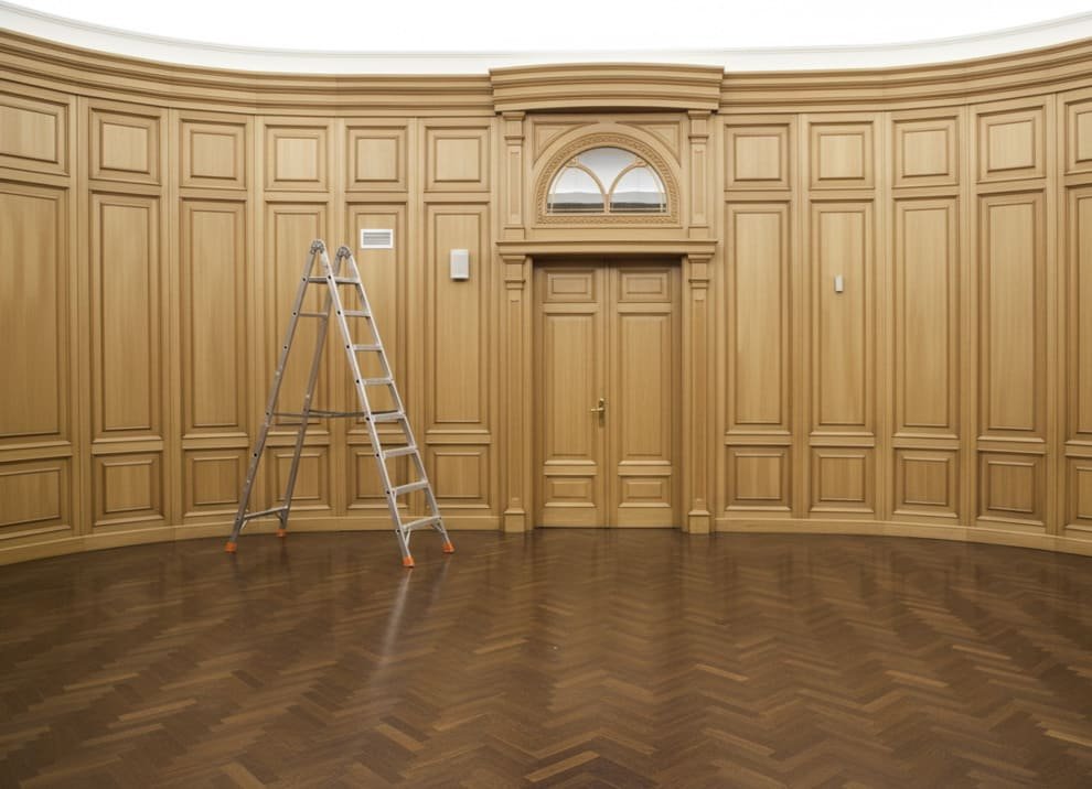 панели зи дерева в гостинный зал