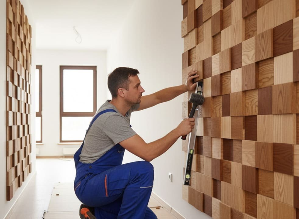 панели из кусочков дерева