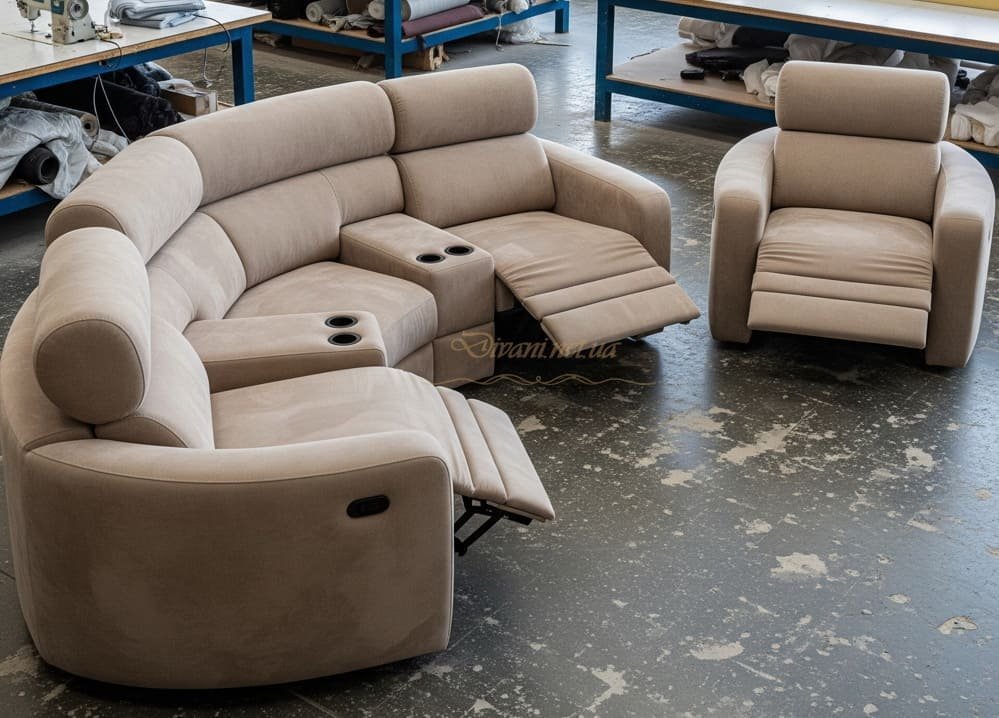 мягкая мебель с реклайнером по дзаказ