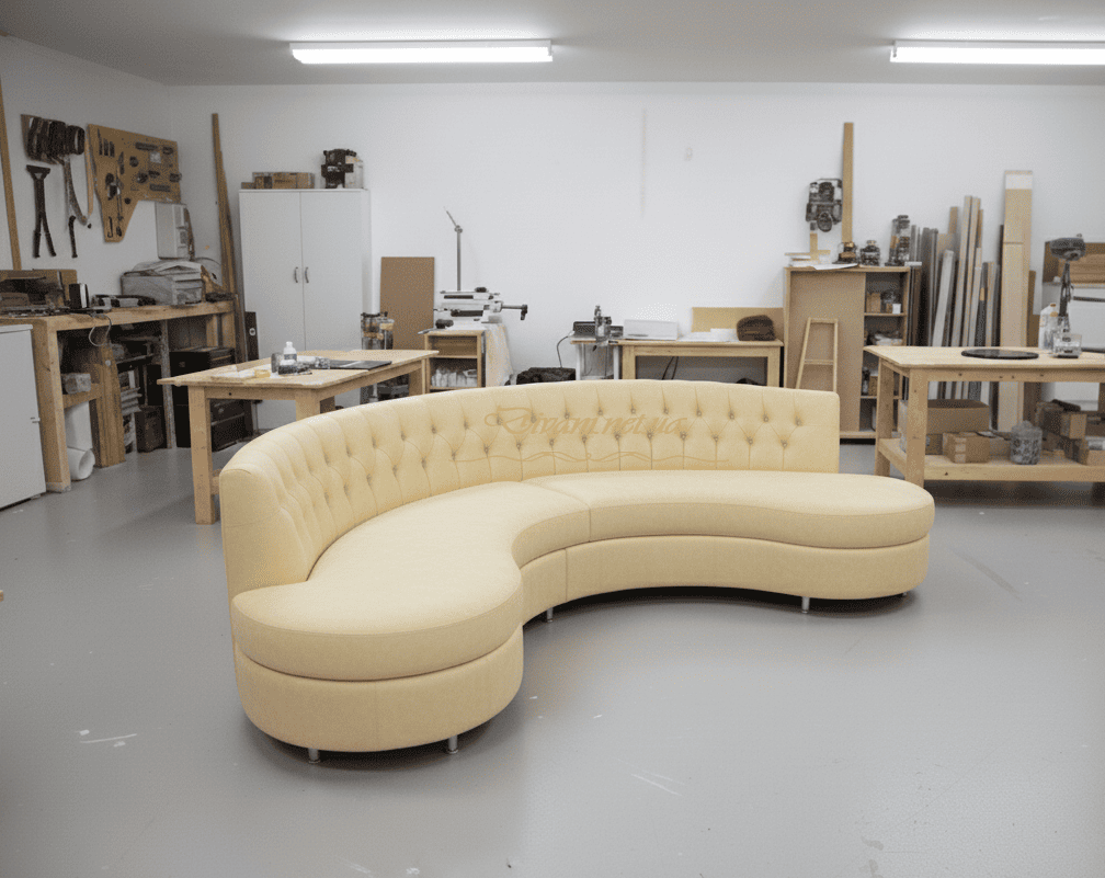 полукруглая мягкая мебель на заказ Лесники