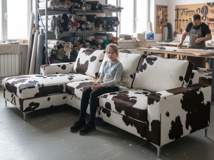 диван из коровьей кожи во Львове