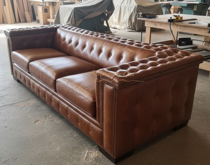 прямой кожаный диван во Львове