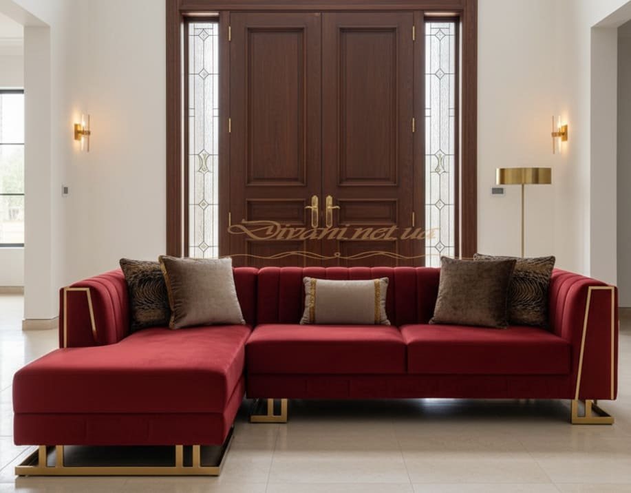 угловой диван на заказ Вишневое