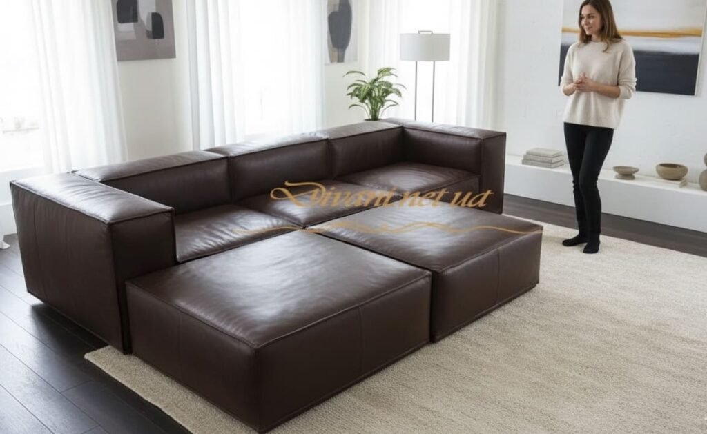 шкіряний кутовий диван