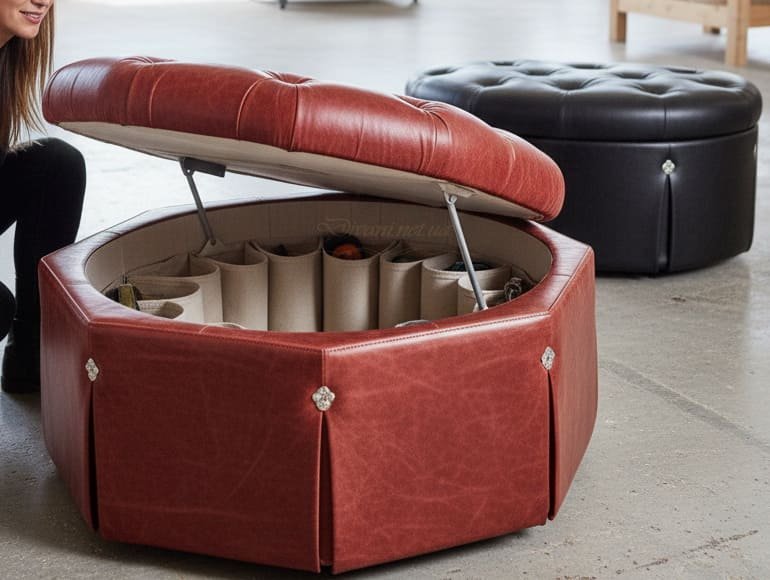 Изготовление круглых пуфиков на заказ