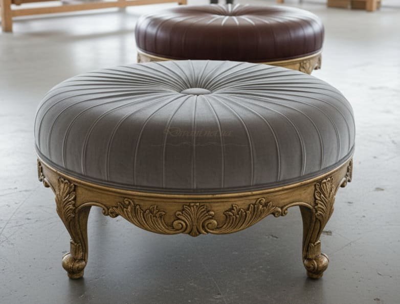 элитные пуфы из натуральной кожи