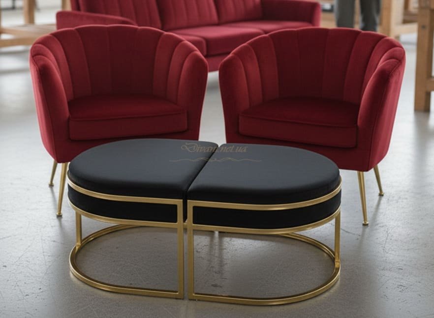 низкие пуфы в стиле минимализм