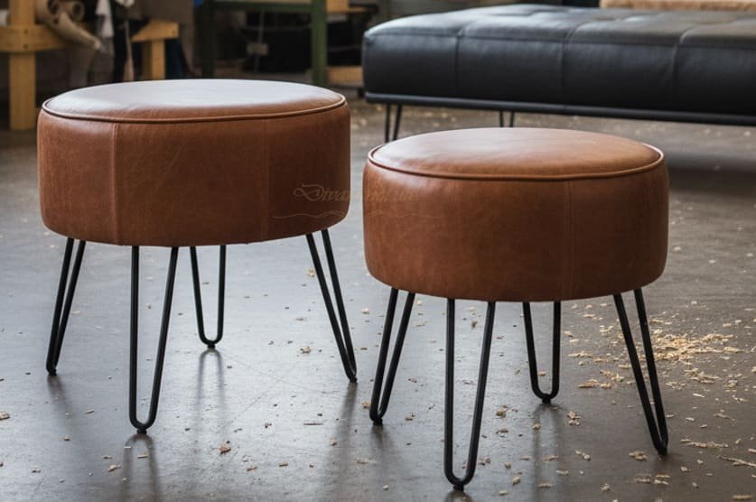 м'які пуфи з екошкіри