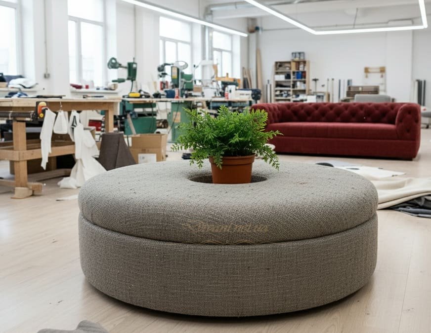 миниатюрные пуфики для спальни