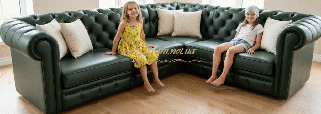 угловой диван честер из кожи