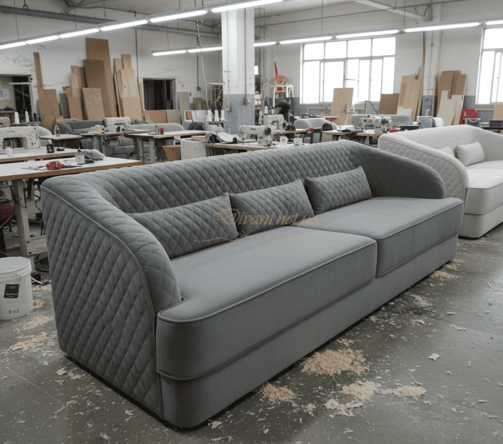 серый диван раскладной Вишневое